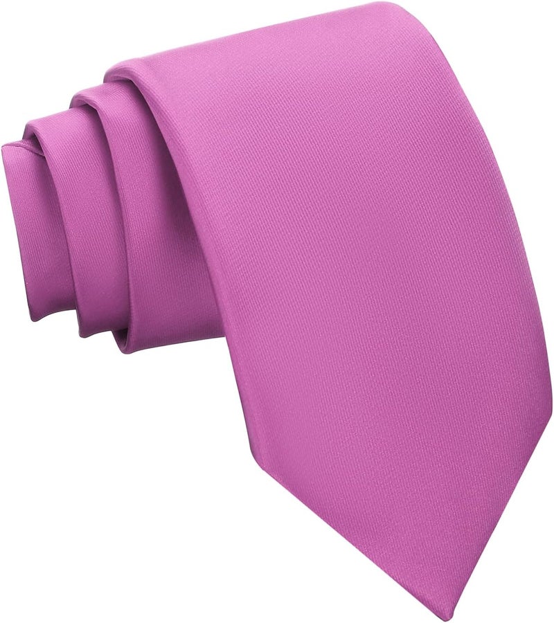 Murong Men's Ties Solid Color Pure Polyester Plain Fine Stripes Necktie Ties For Men - Image 1